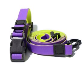 Waterproof Wear-Resistant & Tear-Proof Two-color honeycomb embossed traction rope set  Anti-Slip Buckle Easy-to-Clean 4.92FT Adjustable Length Be (Color: Purple-yellow, size: 2.0cm*150cm)